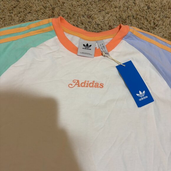 Adidas Originals Enjoy Summer Shorts & Raglan Tee Matching Set Colorblock - Picture 9 of 15